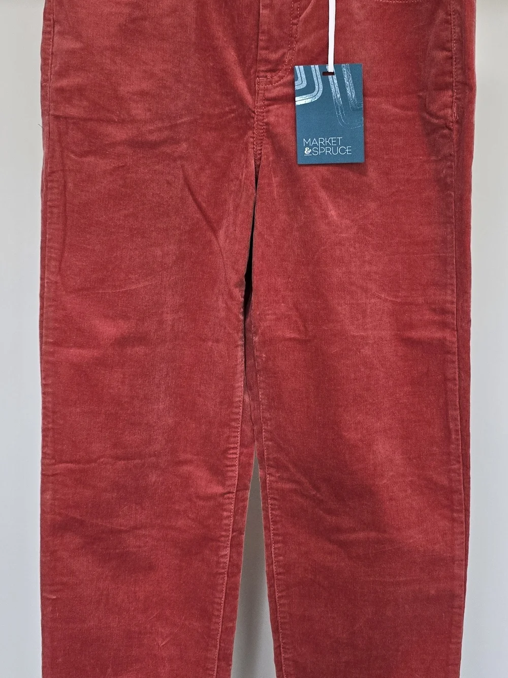 Market & Spruce Women's Rust-Red Corduroy Trousers